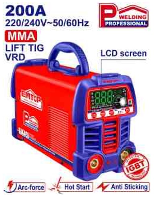 EWDEM20611, Inverter MMATIG Lift welding machine - AC 220-240V, 15-200A Professional Welding Equipment with Complete Accessories Kit